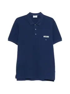 Поло с логотипом Moschino, синий