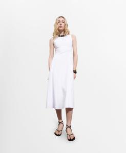 Женское расклешенное платье миди MANGO, White