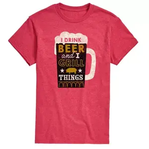 Мужская футболка с надписью «Я пью пиво и ставлю вещи на гриль» Licensed Character, красный