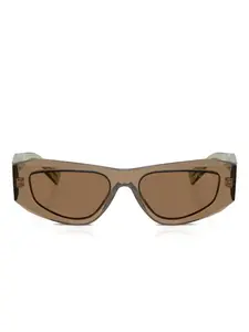 Солнцезащитные очки с прямоугольной оправой Symbole Prada, коричневый