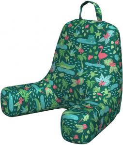 Наволочка для подушки для чтения Lunarable Frogs, тропический дизайн с изображением лягушек, фламинго, черепах, крокодилов и колибри, мягкая, без наполнителя, маленькая, разноцветная., Multicolor