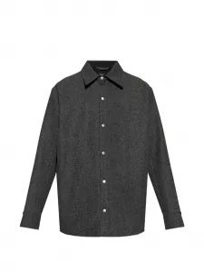 Рубашка из шерсти на пуговицах A.P.C., серый