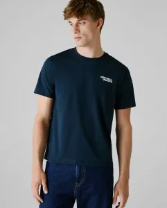 Футболка мужская с коротким рукавом и печатным логотипом Pepe Jeans, темно-синий