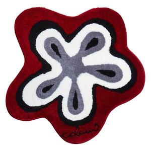 Коврик для ванной Grund Colani Fiore, 80x2,4x80 см цвет weinrot/weiß