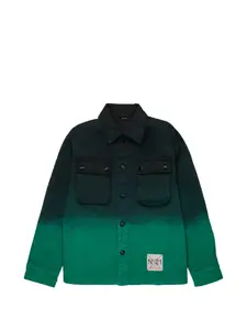 Куртка омбре с карманами с клапанами и пуговицами Nº21 Kids, зеленый