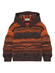 Многоцветное вязаное худи Laneus, коричневый