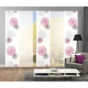 Шторка-панель SCOPPIO на направляющих, комплект из 5 шт., ВxШ: 245x60 см, включая крепежные аксессуары Home Wohnideen, сиреневый