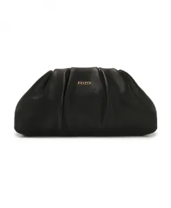 Черная мятая вечерняя сумочка Kazar, черный