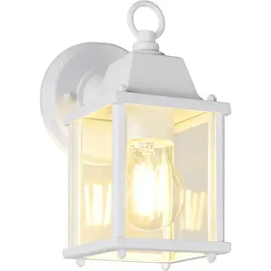 TRIO Осветительные приборы наружное настенное освещение MIRANDE, настенный фонарь с стеклянным абажуром, без 1x E27 макс. 40 Вт E27 1 шт. IP23, наружный настенный светильник для сменных ламп, высота 23 см Trio Leuchten, Weiß matt