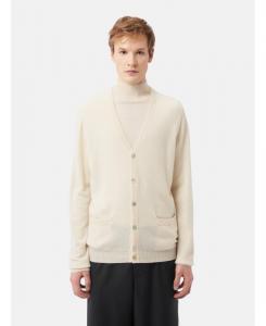 Мужской кардиган с V-образным вырезом и пуговицами Gobi Cashmere, Neutral-vaporous gray