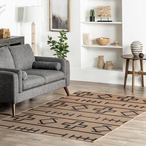 nuLOOM ковер 244 x 305 см Easy-Jute, машинная стирка, противоскользящий, для гостиной спальни детской комнаты домашний декор, Melony Natural