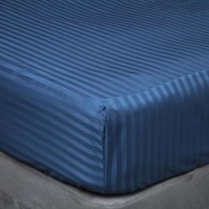 Простыня Belledorm плотностью 540 нитей с очень глубокими атласными полосками на подгонке BM193 (одинарная) (темно-синий)