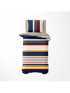 Постельное белье Nautica Satin - Hollins, полоски синего цвета Nautica, 135 x 200 + 80 x 80 см