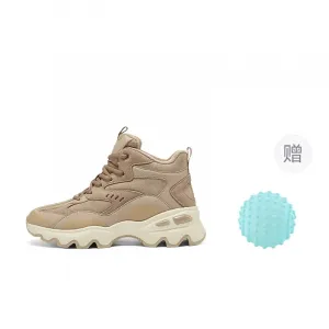 Современные удобные высокие повседневные кроссовки Women's Tan Skechers, коричневый+Giveaway (Massage Ball)