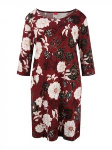 Ночная рубашка sOliver, цвет bordeaux-geblümt-mehrfarbig