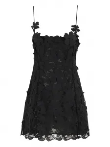 Мини-платье с цветочным кружевом BLUMARINE, черный