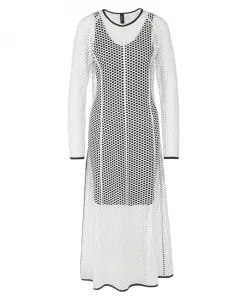 Сетчатое платье с отделкой кантом. Marc Cain, белый