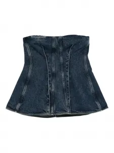 Топ без бретелей с отделкой панелями Agolde, синий