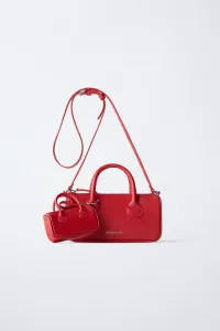 Сумка через плечо с подвеской Zara, красный