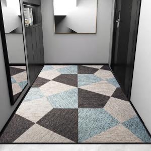 Budis Ковер 50х80 см для прихожей, абсорбирующий и нескользящий, с геометрическим рисунком, улавливает грязь и пыль