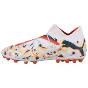 PUMA Футбольные бутсы FUTURE 7 мужские, белые, оранжевые, синие