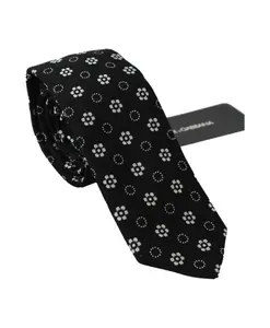 Шелковый галстук с цветочным узором Dolce & Gabbana, черный