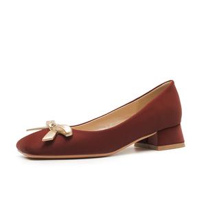 YAFEI XUANYU Женские туфли на платформе с массивным каблуком 4 см - бордовые, цвет Burgundy