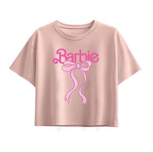 Футболка с логотипом и бантом для девочек 7-16 Barbie, Light Pink