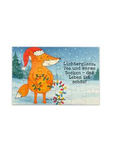 Mr. & Mrs. Panda Дизайн рождественской лисы-пазла с надписью белым цветом