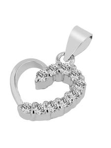 Adeliás Женский кулон - кулон в форме сердца из серебра 925 пробы с кубическим цирконием в серебряной оправе