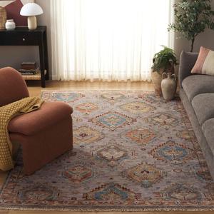 Ковер SAFAVIEH, 183 x 275 см, Samarkand Collection, бежевый и Gold, ручной работы из шерсти, идеален для помещений с высокой проходимостью в гостиной, спальне (SRK105B)