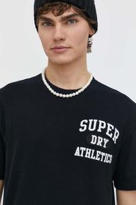 Хлопковая футболка Superdry, черный