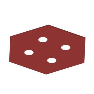 Потолочный светильник Lumicom River Hex 4X, 65x4x65 см цвет hochglanz rot