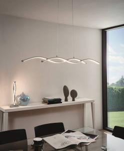 Eglo 96104 Lasana 2 LED подвесной светильник 120см 3800лм хром белый, серебро