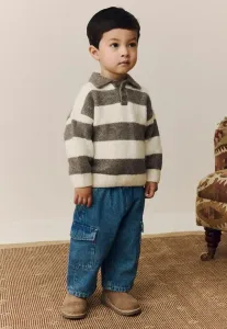 Регбийная поло-рубашка в полоску стандартного кроя Next, Grey Brown