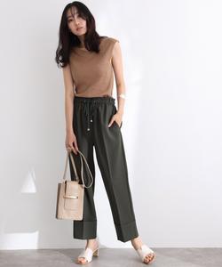 Трикотажный топ без рукавов с V-образным вырезом и ребристой текстурой, элегантный топ с короткими рукавами для женщин Pourvous, цвет Beige