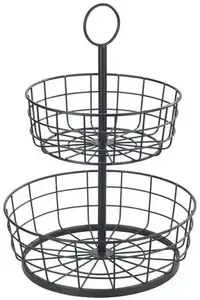 WENKO etagere "Multi-Basket Etagère", (1 шт.), железо с порошковым покрытием, 2 яруса Высота: 39 см, черный