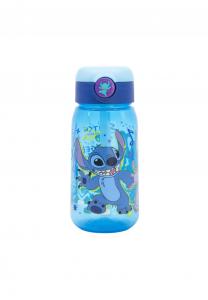 Детская бутылочка для воды Lilo & Stitch 510 мл с трубочкой и крышкой Disney, синяя 17,3x7,5x7,5 см