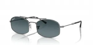 Солнцезащитные очки Ray-Ban унисекс Rb3719 овальной формы, Gunmetal/Blue Gradient Polarized