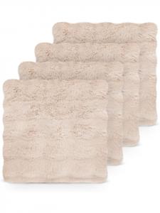 Aspero Комплект из 4 наволочек из искусственного меха, 45x45 см, дизайн Milan, цвет тауп