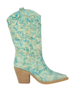 Ботильоны с вышивкой на каблуке Alma En Pena, синий