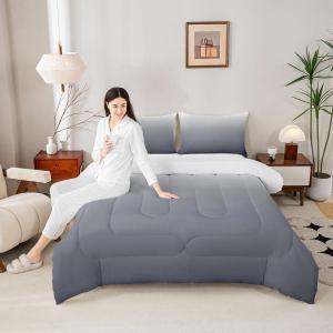 Erosebridal Роскошный комплект постельного белья Ombre с абстрактным градиентным рисунком, современный декор для спальни, Grey and White