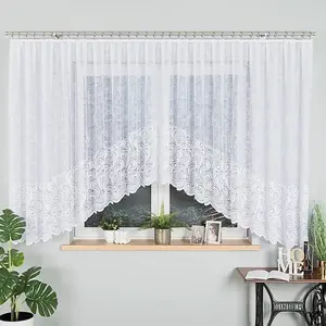 KINGA - Готовая жаккардовая штора с подгибом по низу - 600x160 см - белая MARKIZETA HOME