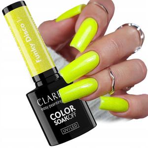 Claresa Funky Disco 1 Yellow Groove Hybrid Glitter Yellow Nail Polish Puderek