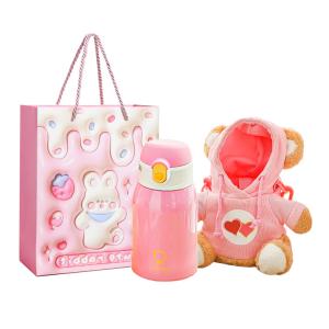 Свитшот с милым медвежьим принтом плюшевая кукла высота 17,5 см FGHGF, розовый