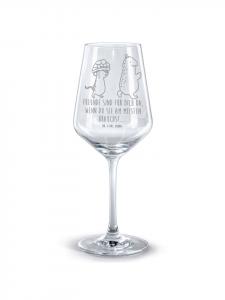 Бокал для красного вина с изображением черепахи и мыши на прозрачном фоне Mr. & Mrs. Panda