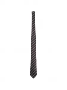 Полосатый галстук GIORGIO ARMANI, коричневый