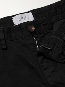 Шорты-бермуды прямого покроя из хлопчатобумажной смесовой саржи, окрашенные в готовом виде MR P., черный