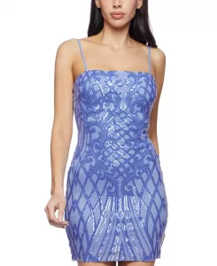 Платье-футляр из шифона с пайетками и завязками для юниоров B Darlin, синий