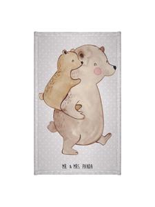 Mr. & Mrs. Panda Полотенце с изображением Папы Медведя без надписи, пастельно-серого цвета